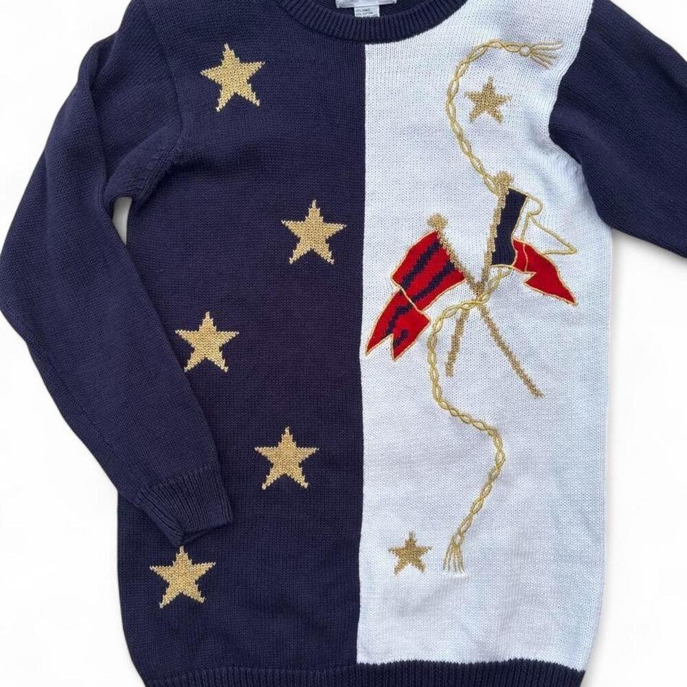 Vintage Alfred Dunner Patriotic Flag Sweater